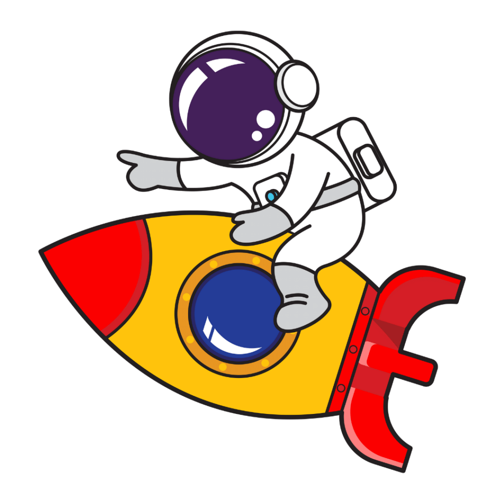 Astronaut on skateboard with laptop, floating in space, exploring new frontiers.